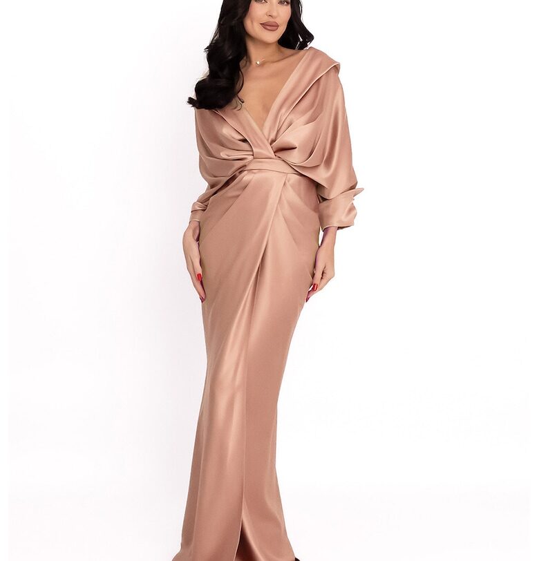 Шпиц рокля с драперии - Прашно розово Acob a porter