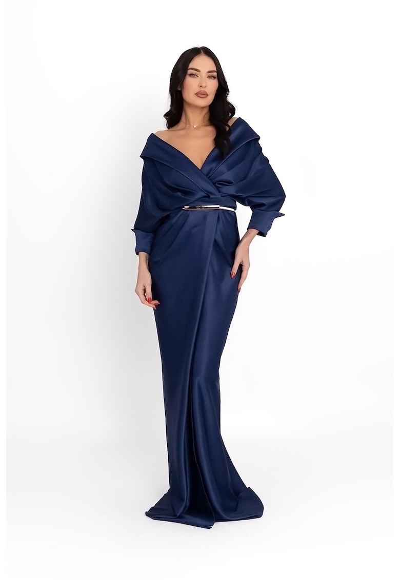 Шпиц рокля с драперии - Тъмносин Acob a porter