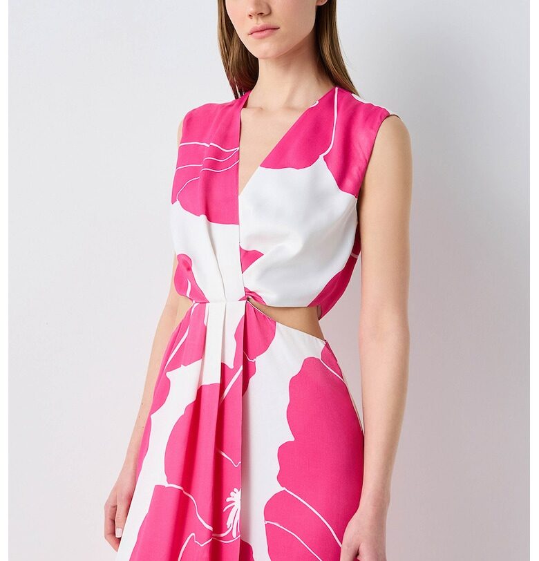 Шпиц рокля с отвори - Бял/Фуксия Ipekyol