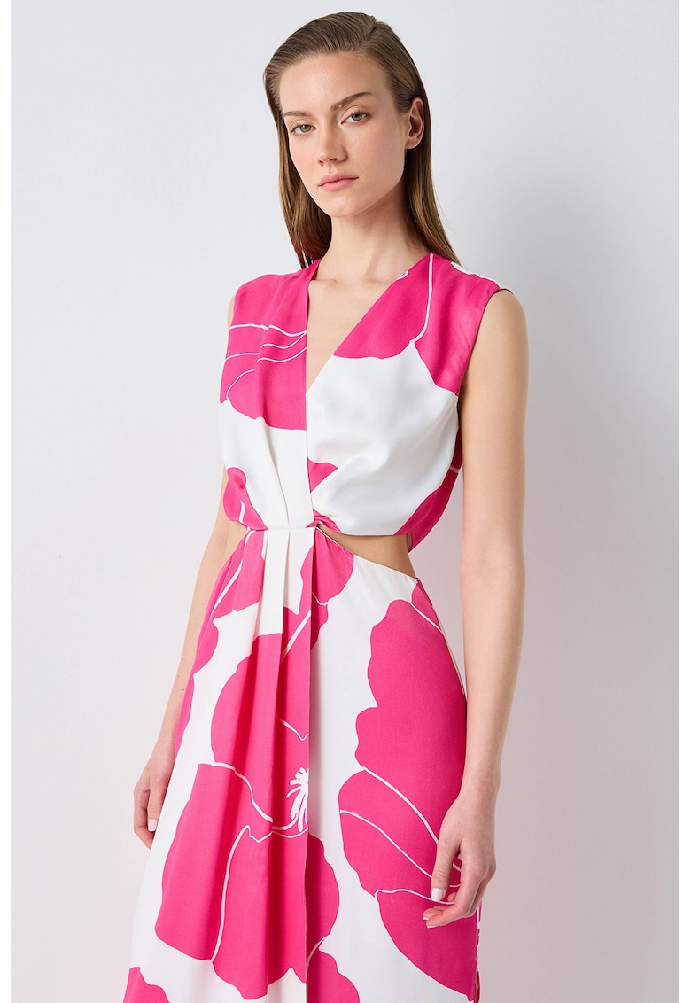 Шпиц рокля с отвори - Бял/Фуксия Ipekyol