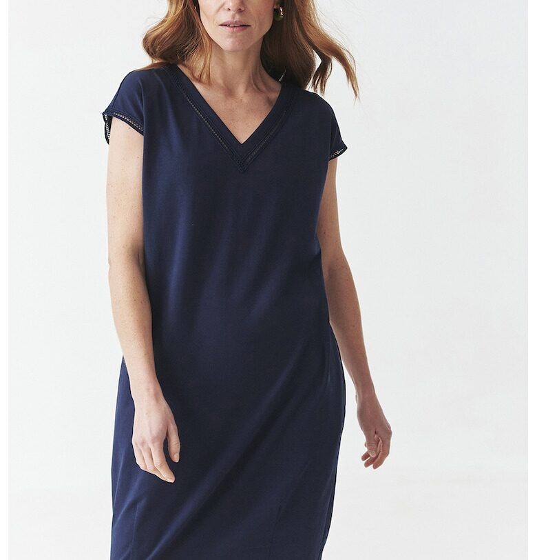 Шпиц рокля с памук - Тъмносин Tatuum