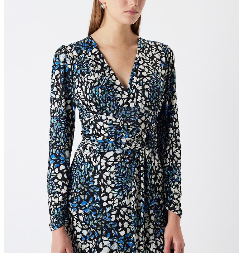 Шпиц рокля с принт - Бял/Черен/Син Ipekyol