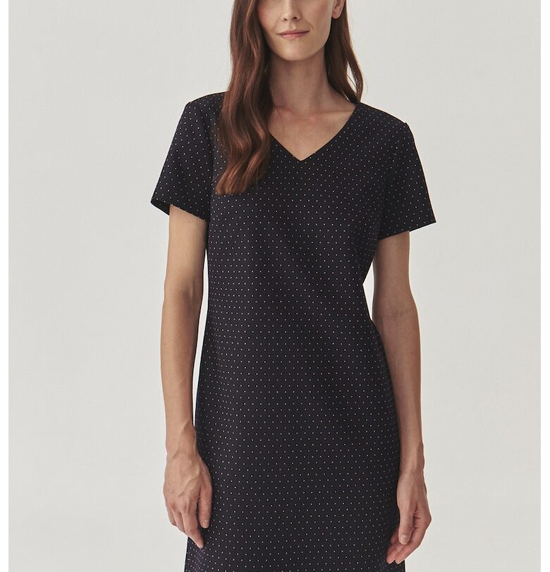 Шпиц рокля с принт - Черен/Бежов Tatuum