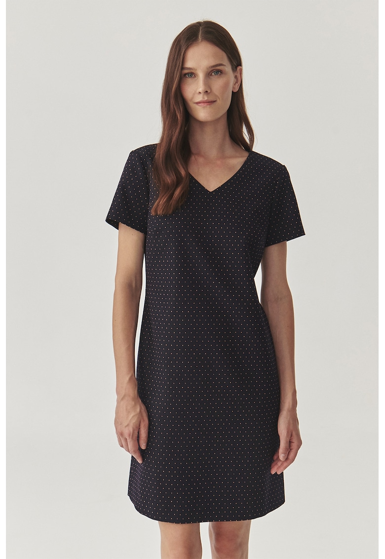 Шпиц рокля с принт - Черен/Бежов Tatuum