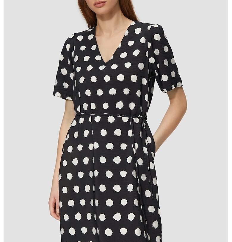 Шпиц рокля с тонален колан - Слонова кост/Черен sOliver