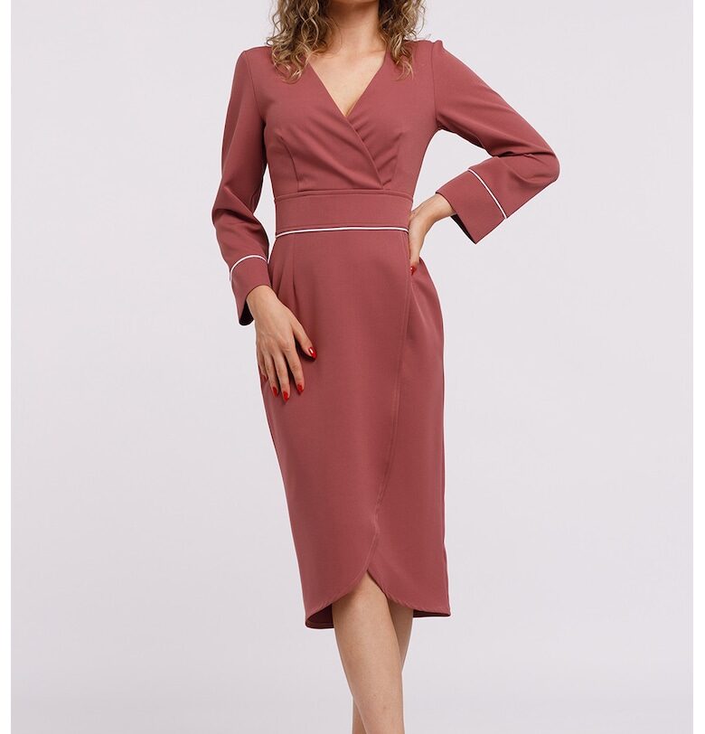 Шпиц рокля тип молив - Тъмнорозов CAMISSI