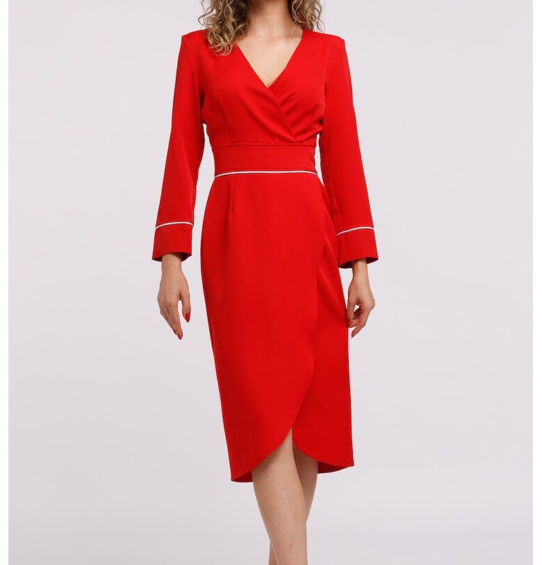 Шпиц рокля тип молив - Червен CAMISSI