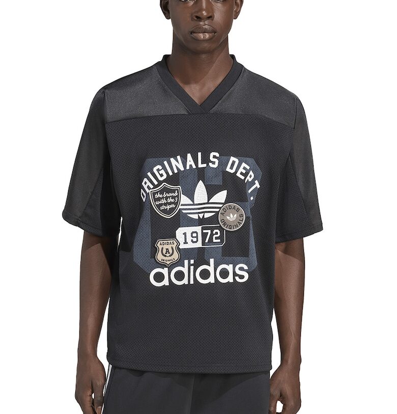 Шпиц тениска с лого - Избеляло черно adidas Originals