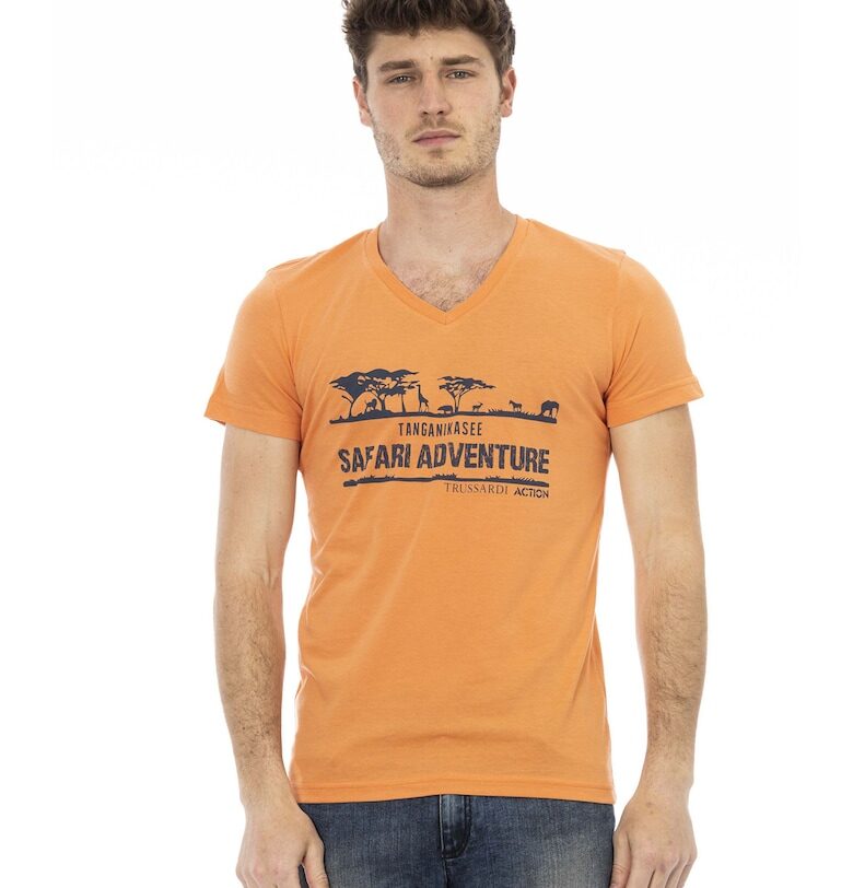 Шпиц тениска с принт - Оранжев Trussardi