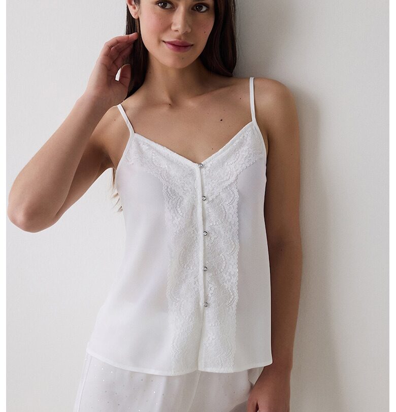 Шпиц топ с регулируеми презрамки - Бял Penti