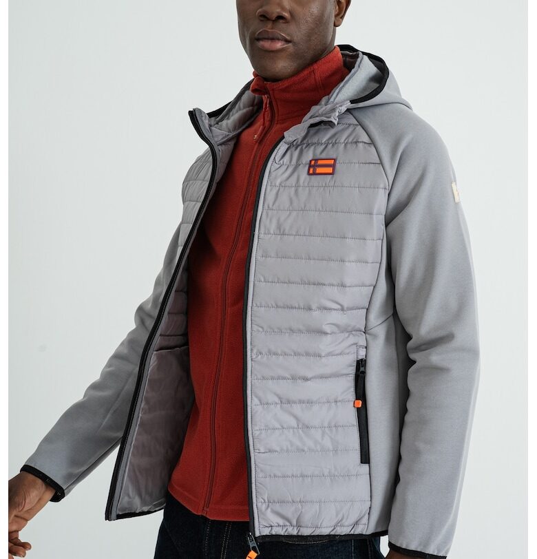 Яке Donald с цип и пришито лого - Светло сив Geographical Norway