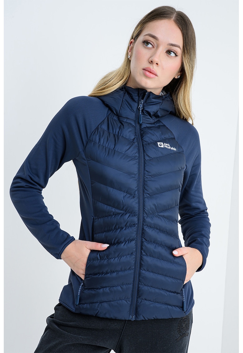 Яке Pro Hybrid Routerburn с цип - Тъмносин Jack Wolfskin