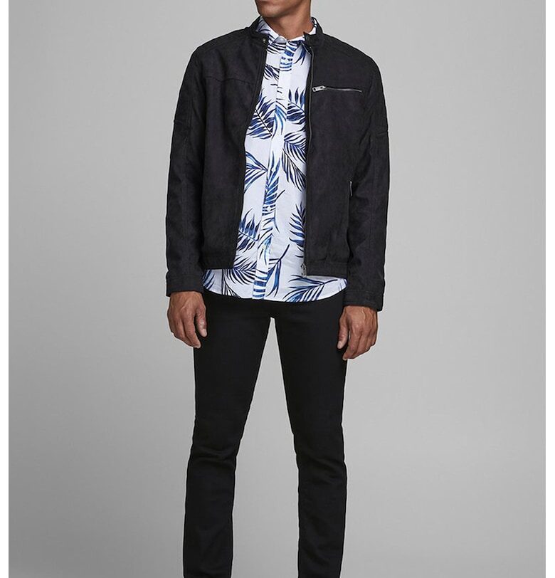 Яке Rocky от еко кожа - Избеляло черно Jack  Jones