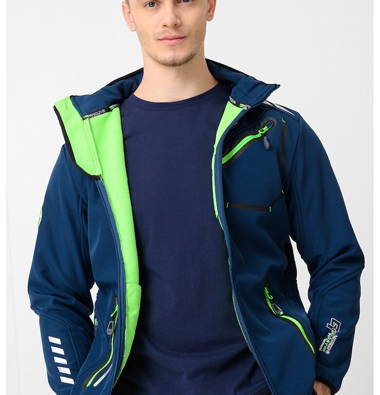 Яке Royaute с качулка и цип - Лайм зелено/Тъмносин Geographical Norway