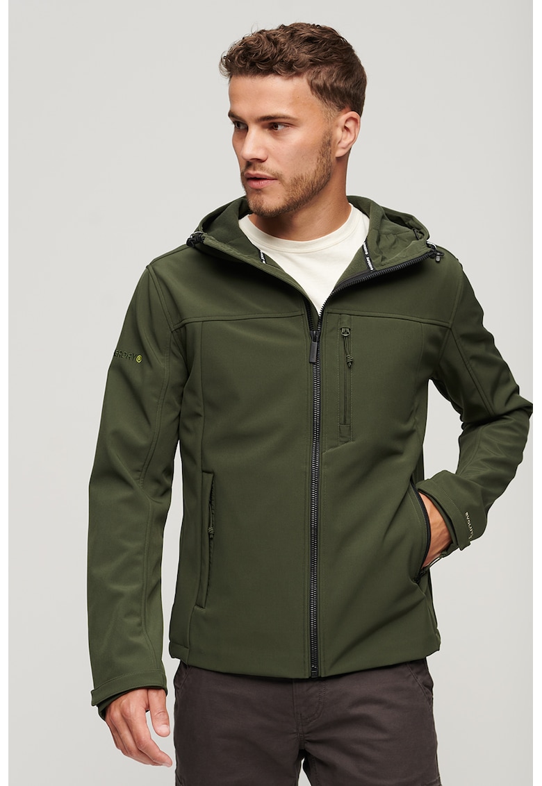 Яке Softshell с качулка и лого - Каки Superdry Co