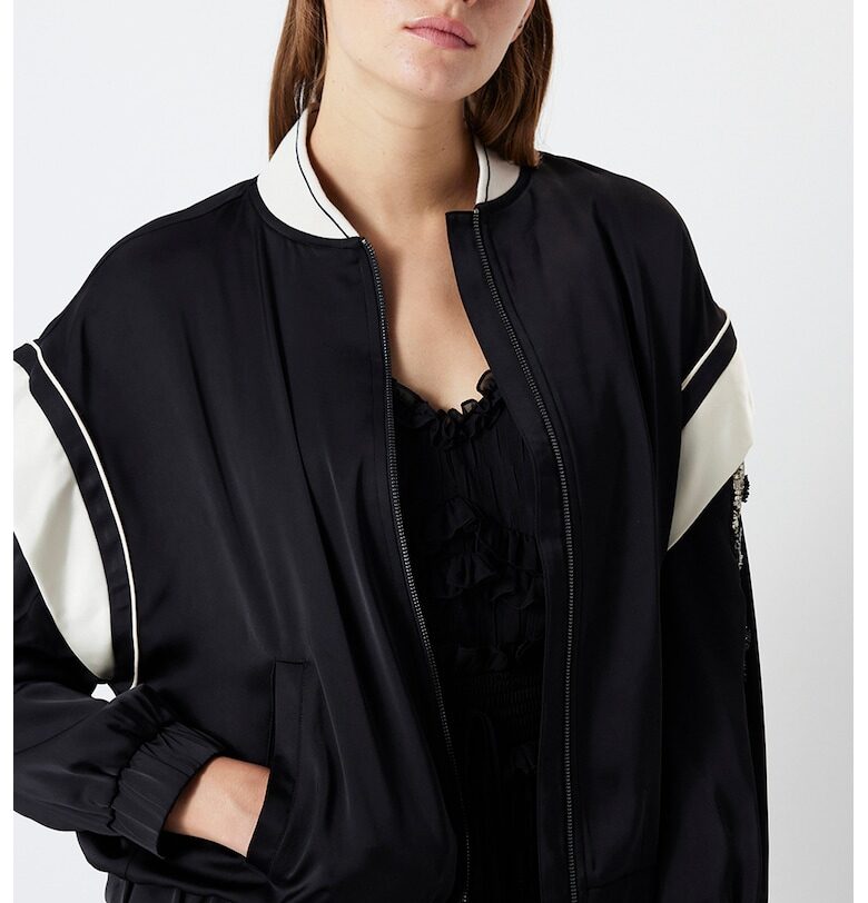 Яке бомбър с декоративни камъни - Черен/Мръснобял Ipekyol