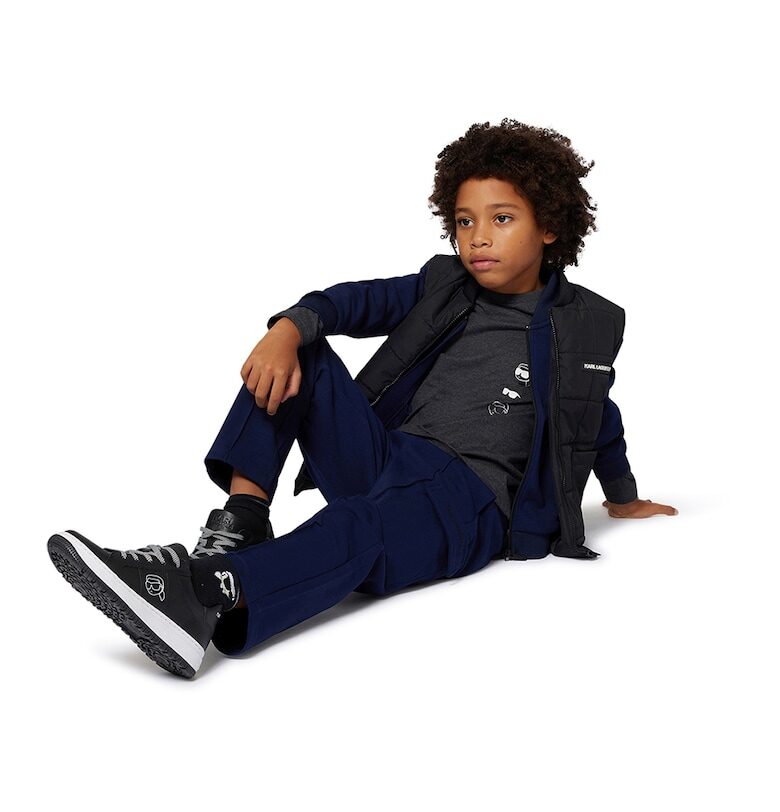 Яке бомбър с лого - Ултрамарин синьо KARL LAGERFELD KIDS