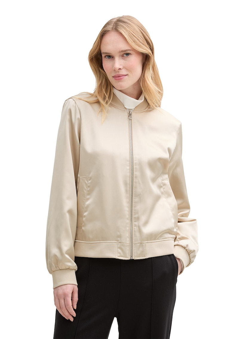 Яке бомбър с цип - Бежов Tom Tailor