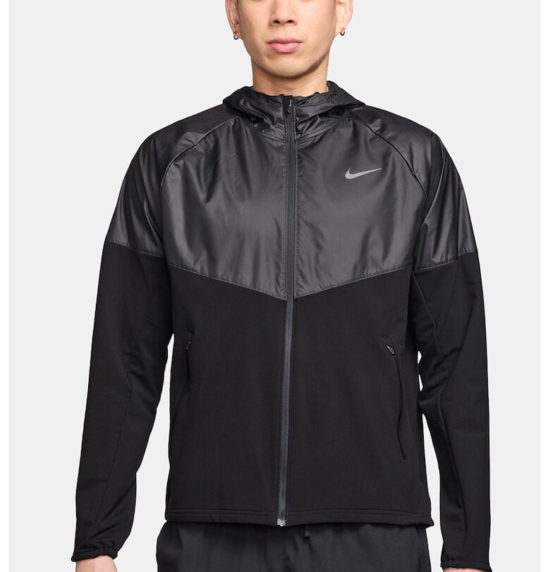 Яке за бягане Miler с цип - Черен/Tъмносив Nike