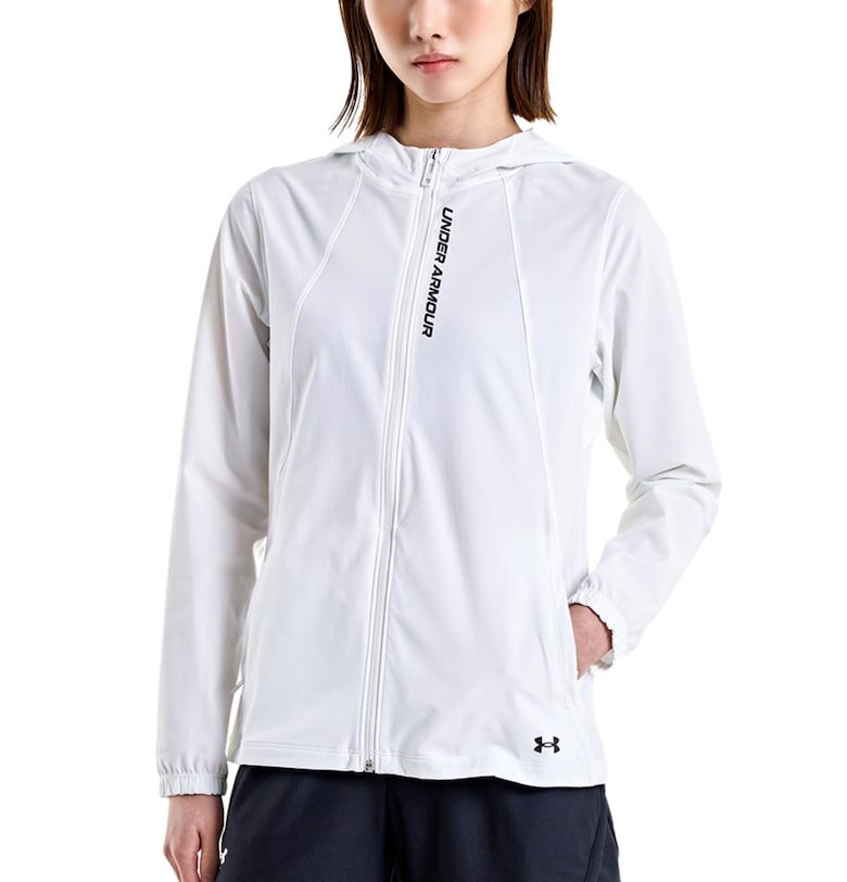 Яке за бягане OutRun The Storm с качулка - Бял Under Armour