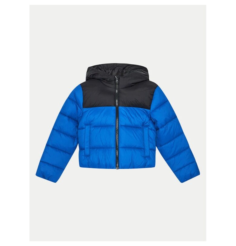 Яке  за момче - синтетичен пълнеж - хидрофобен - синьо/черно - полиестер 4F