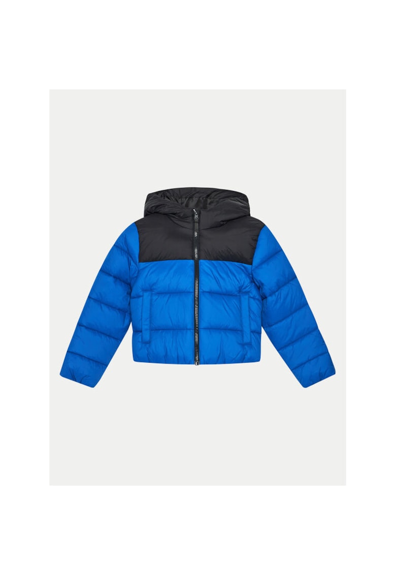 Яке за момче - синтетичен пълнеж - хидрофобен - синьо/черно - полиестер 4F