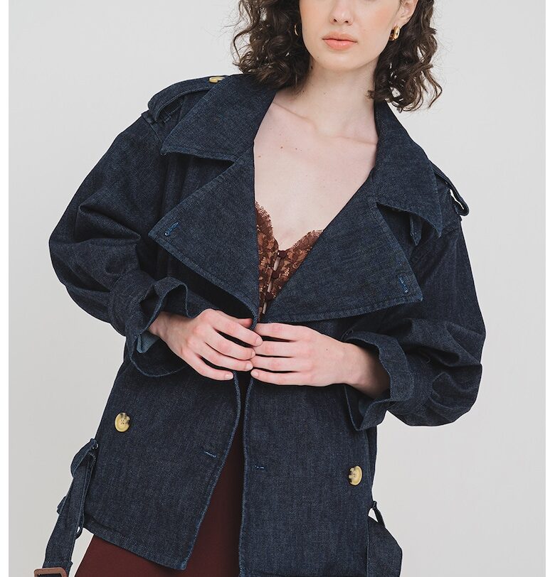 Яке от деним с двойни ревери - Ултрамарин синьо SELF-PORTRAIT