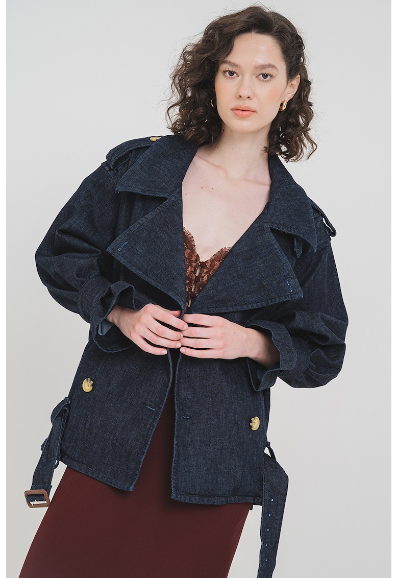 Яке от деним с двойни ревери - Ултрамарин синьо SELF-PORTRAIT