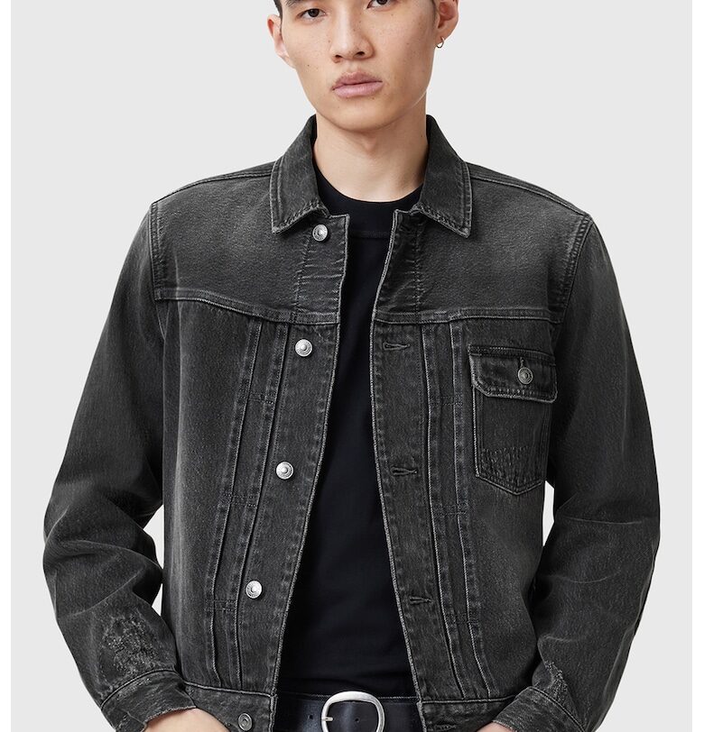 Яке от деним с джоб - Избеляло черно/Антрацитно сиво AllSaints