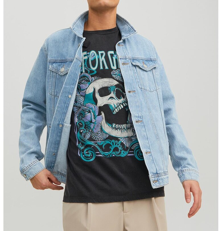 Яке от деним с джобове с капачета - Светлосин Jack  Jones