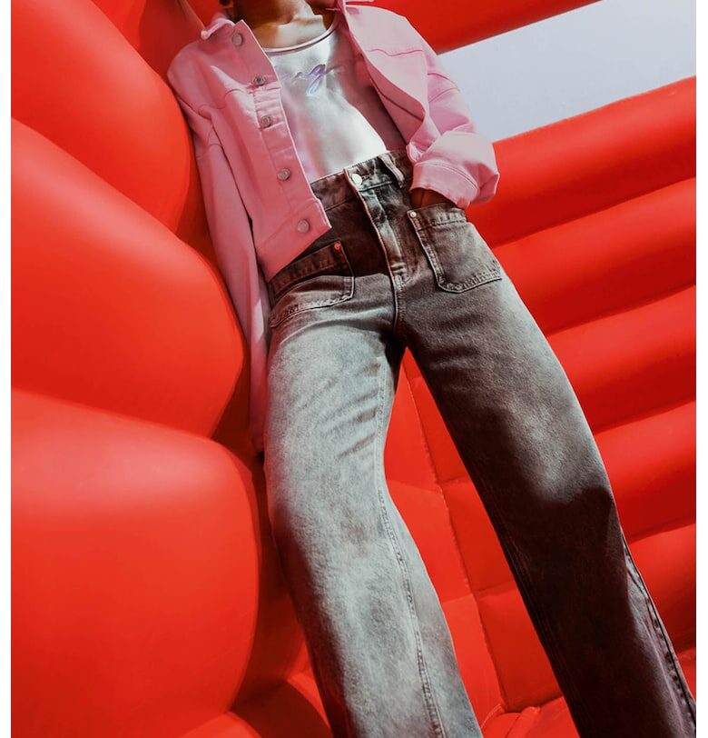 Яке от деним с копчета - Розово HUGO