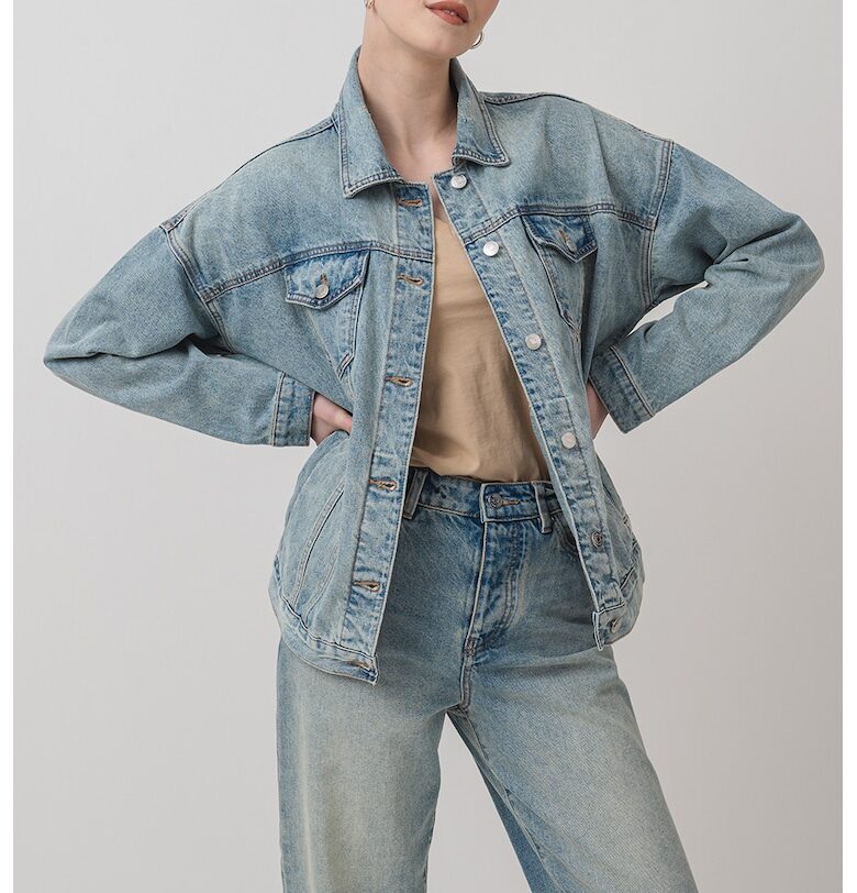 Яке от деним с паднали ръкави - Светлосин ARMANI EXCHANGE