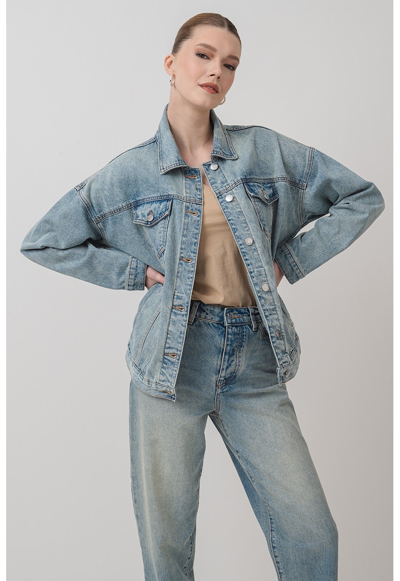 Яке от деним с паднали ръкави - Светлосин ARMANI EXCHANGE