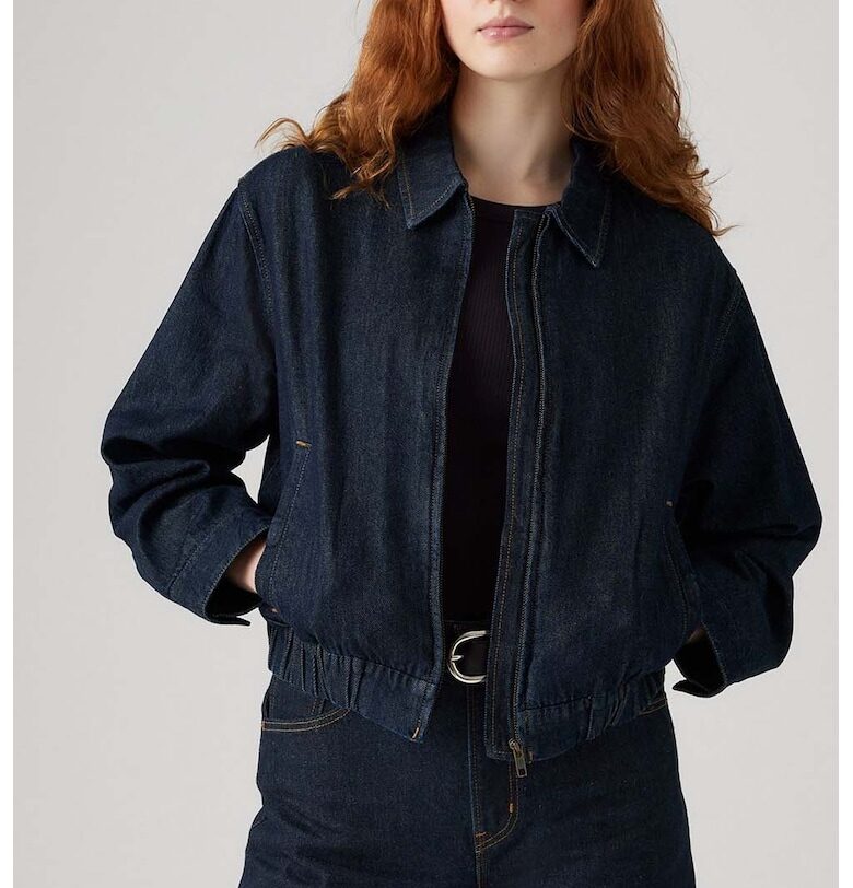 Яке от деним с цип и джобове встрани - Ултрамарин синьо Levis