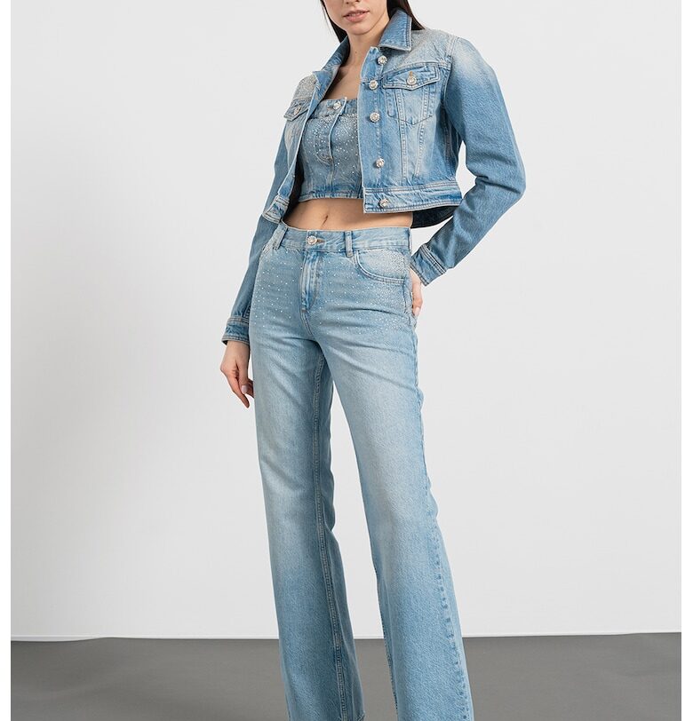 Яке от деним със захабен ефект - Светлосин меланж Liu Jo