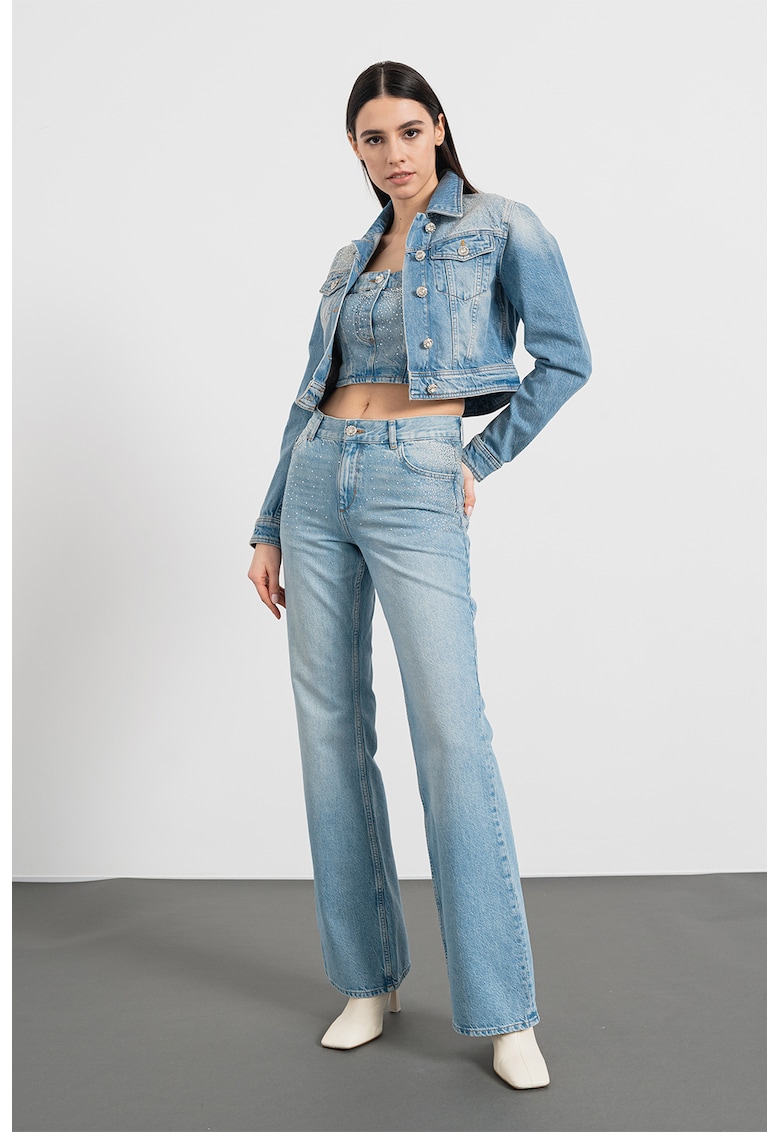 Яке от деним със захабен ефект - Светлосин меланж Liu Jo