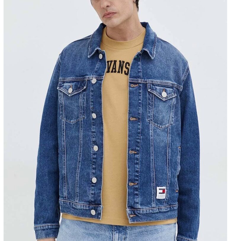 Яке от деним със захабен ефект - Син Tommy Jeans