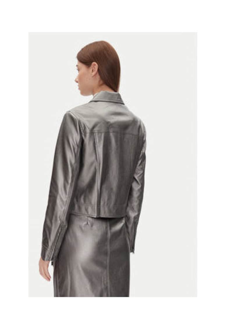 Яке от еко кожа - Сребрист DKNY