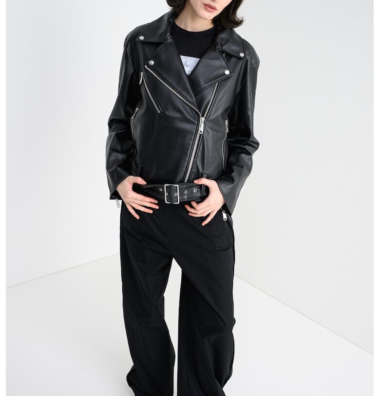 Яке от еко кожа - Черен CALVIN KLEIN JEANS