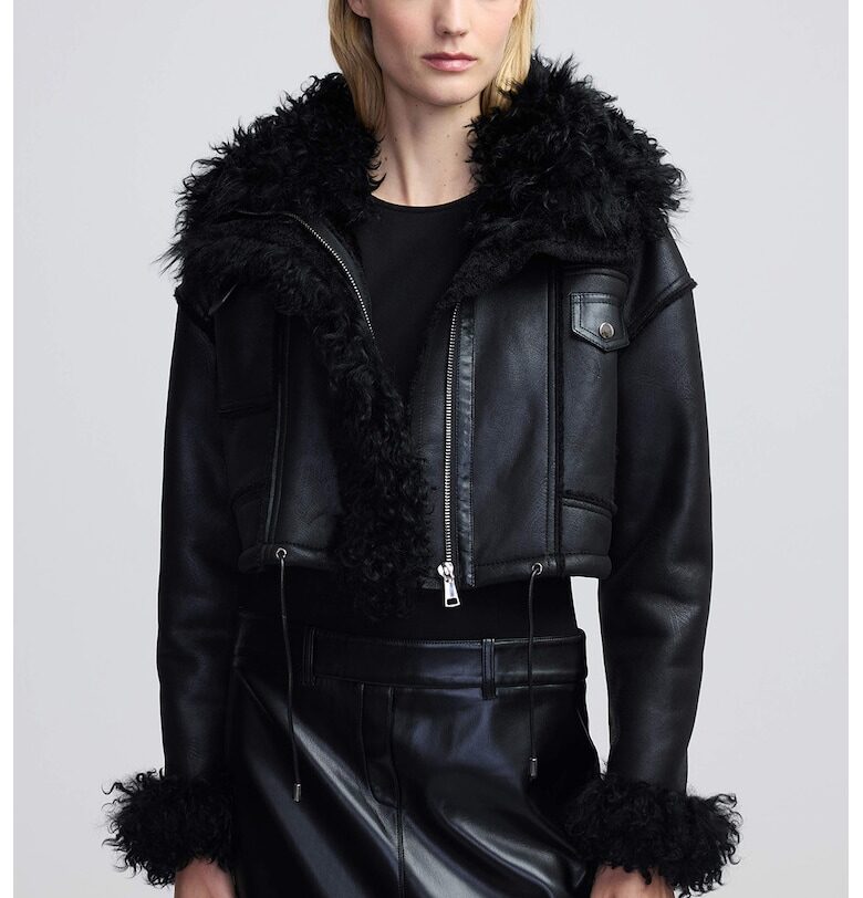 Яке от еко кожа с еко пух - Избеляло черно Ipekyol