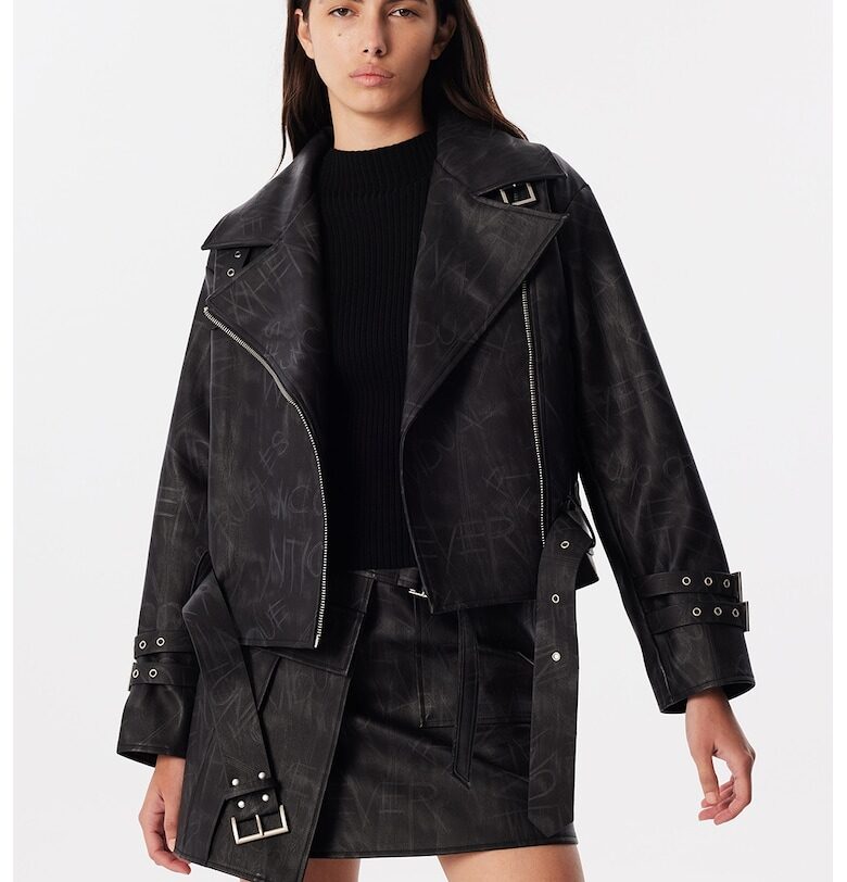 Яке от еко кожа с цип - Черен TWIST