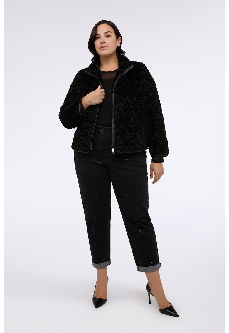 Яке от еко пух с цип - Черен Fiorella Rubino