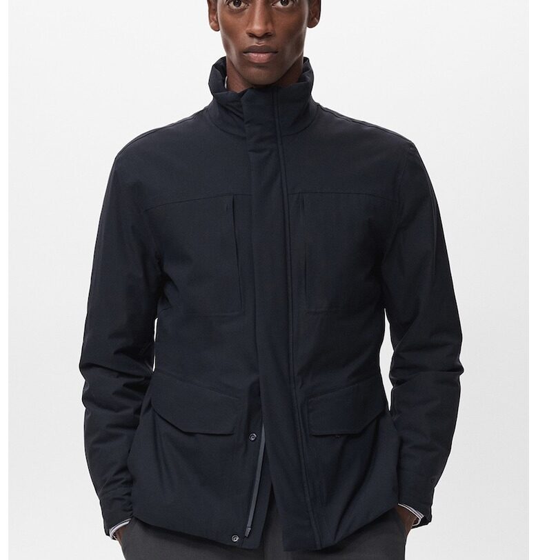 Яке с висока яка - Черен Mango