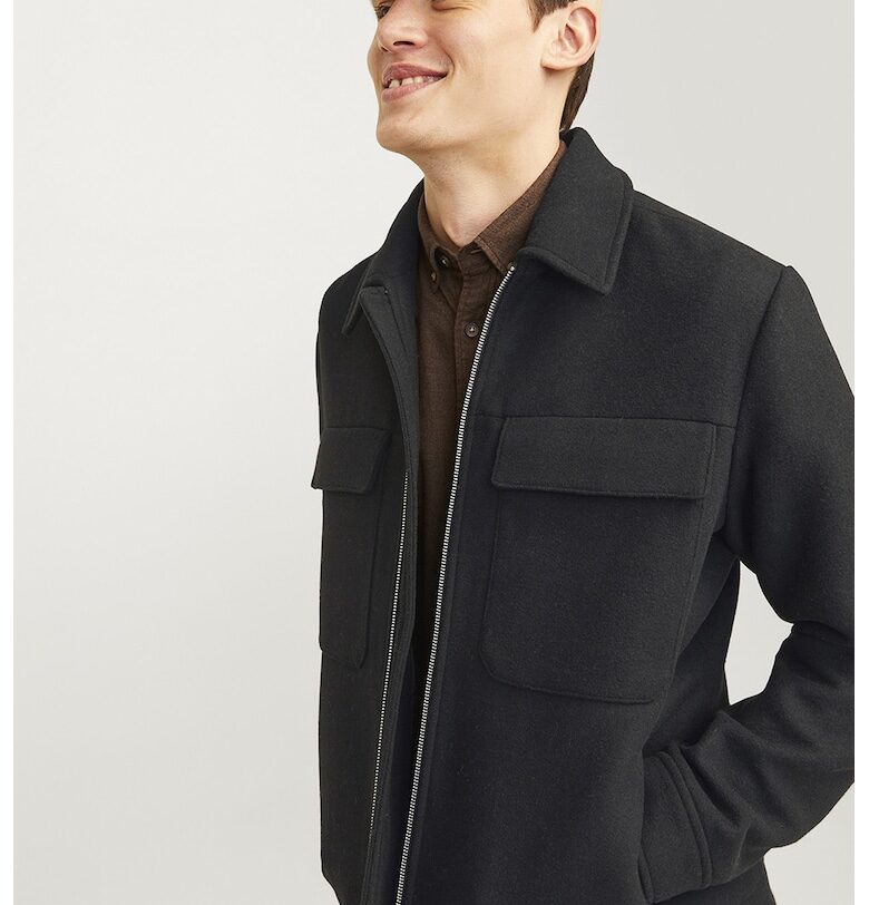 Яке с вълна с цип - Черен Jack  Jones