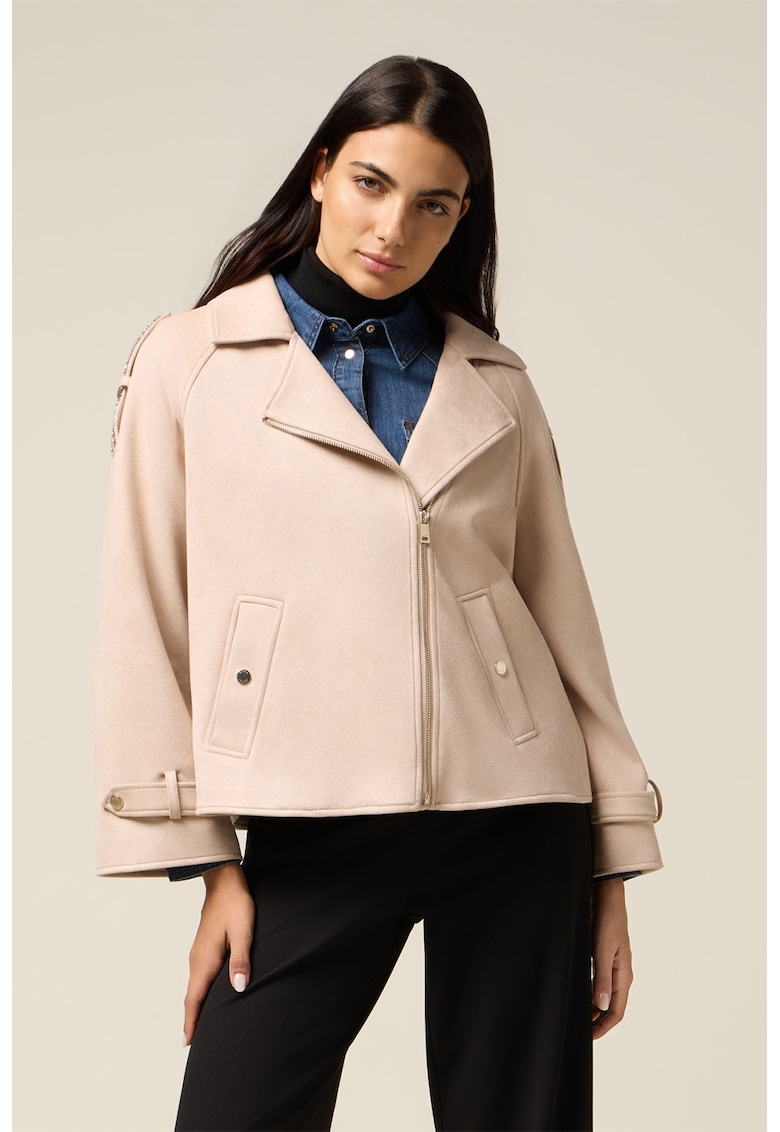 Яке с декоративни камъни на раменете - Праскова Oltre