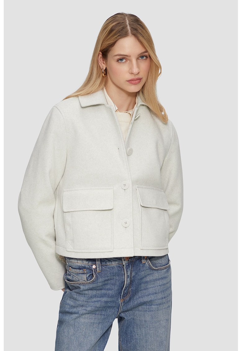 Яке с джобове с капаче - Светлосив меланж QS
