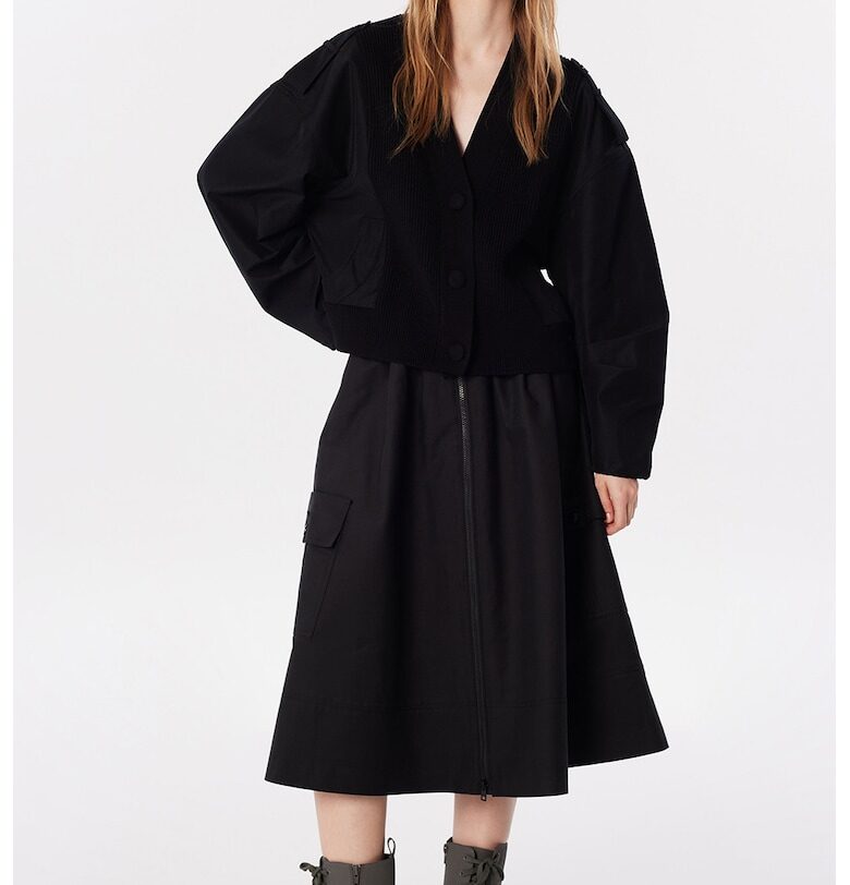 Яке с дизайн 2в1 с копчета - Черен TWIST