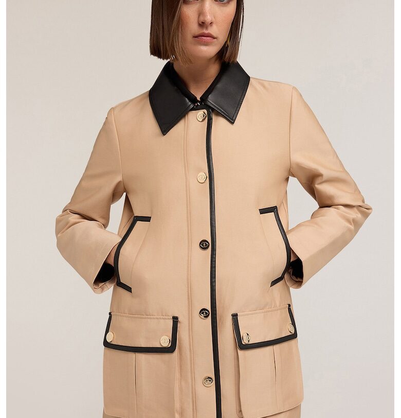 Яке с еко кожа - Бежов Motivi