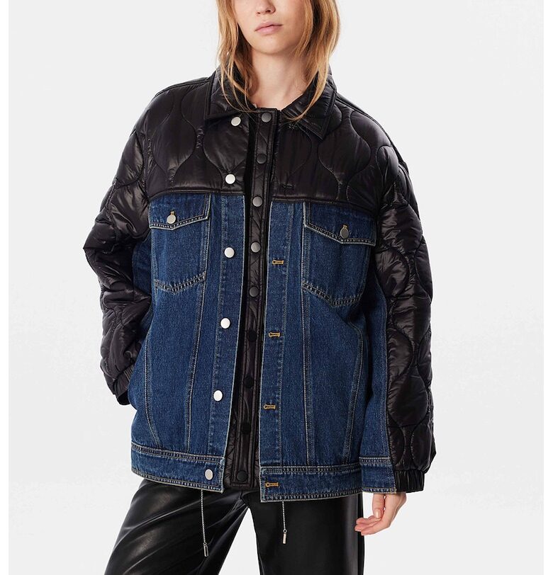 Яке с капитониран панел - Черен/Тъмносин TWIST