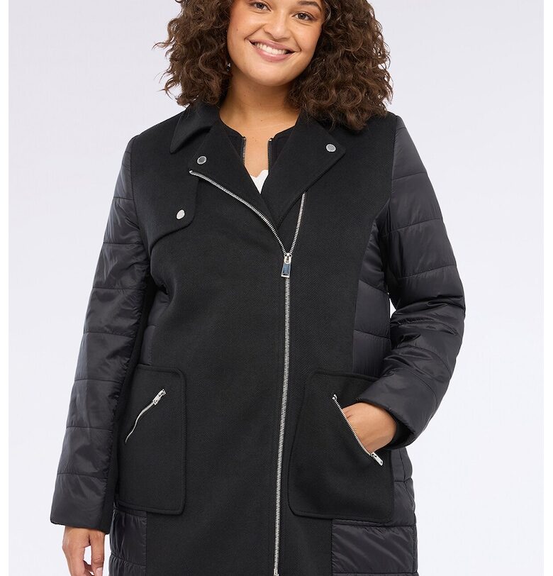 Яке с капитонирани панели - Черен Fiorella Rubino